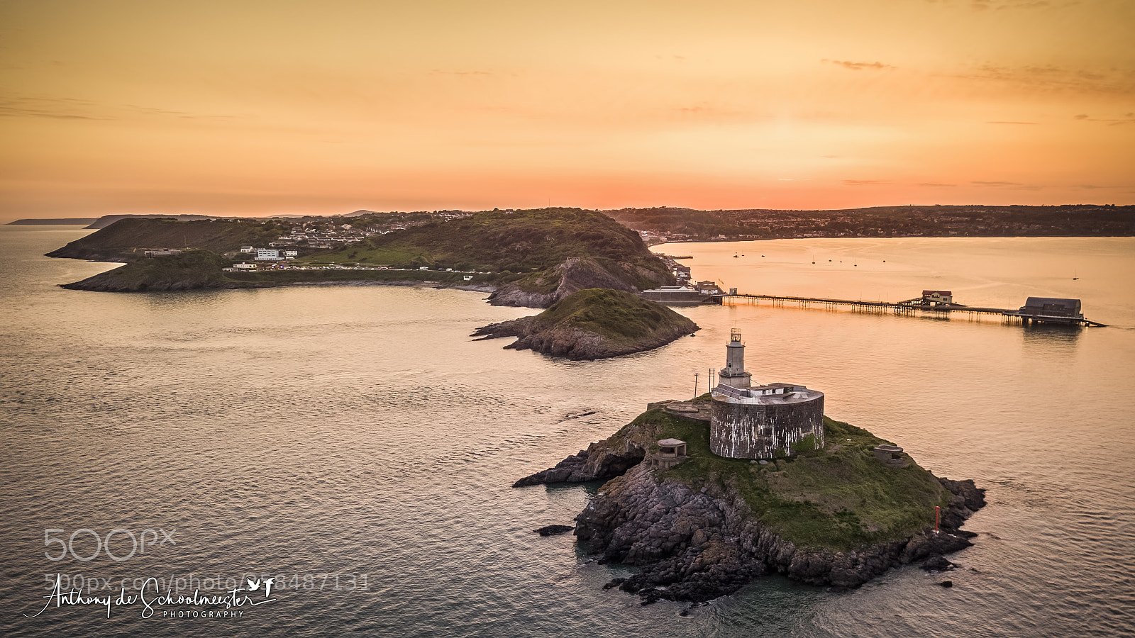 DJI FC220 sample photo. Mumbles sunset photography