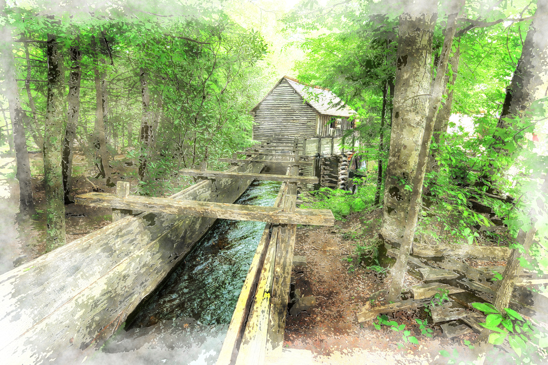 Tokina AT-X Pro 12-24mm F4 (IF) DX sample photo. Grist mill in the woods photography