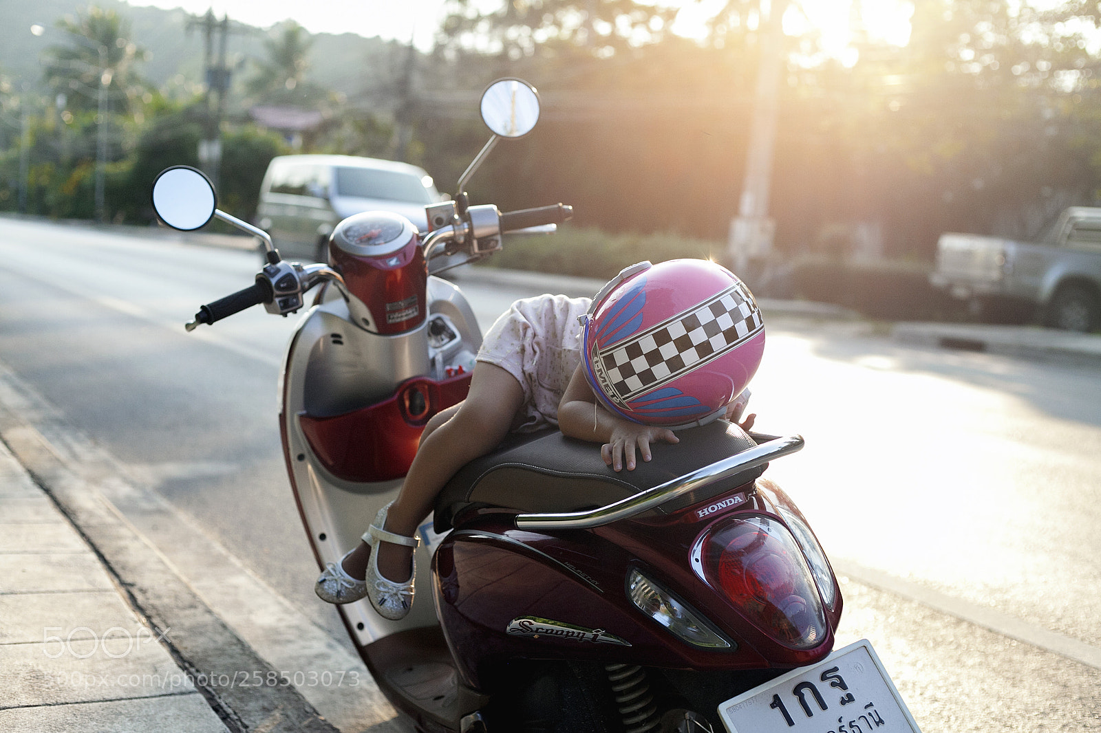 Canon EOS 5D Mark II sample photo. Baby in motobike photography