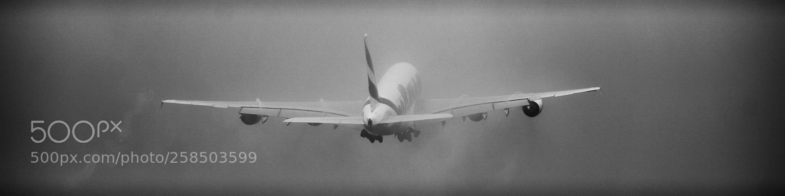 Sony a6000 sample photo. A380 takeoff photography