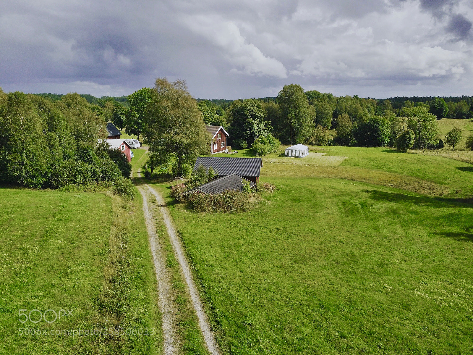 DJI FC220 sample photo. Rural view with houses photography