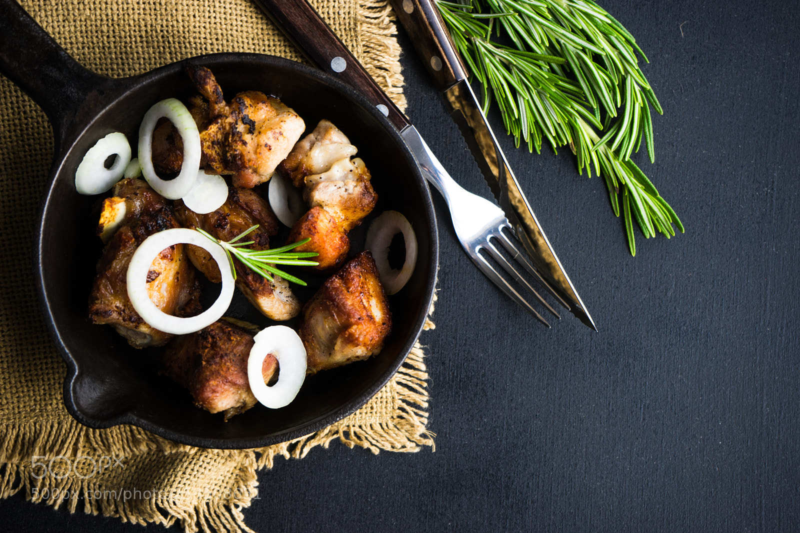 Sony a7 sample photo. Grilled meat on pan photography