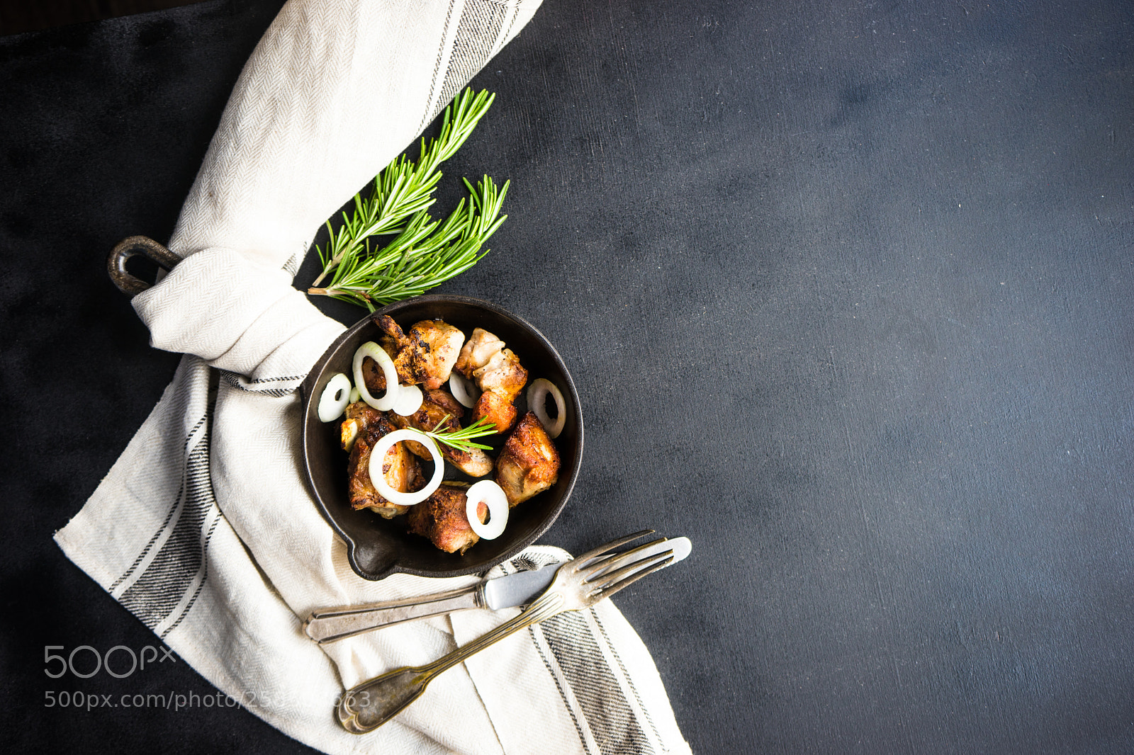 Sony a7 sample photo. Grilled meat on pan photography