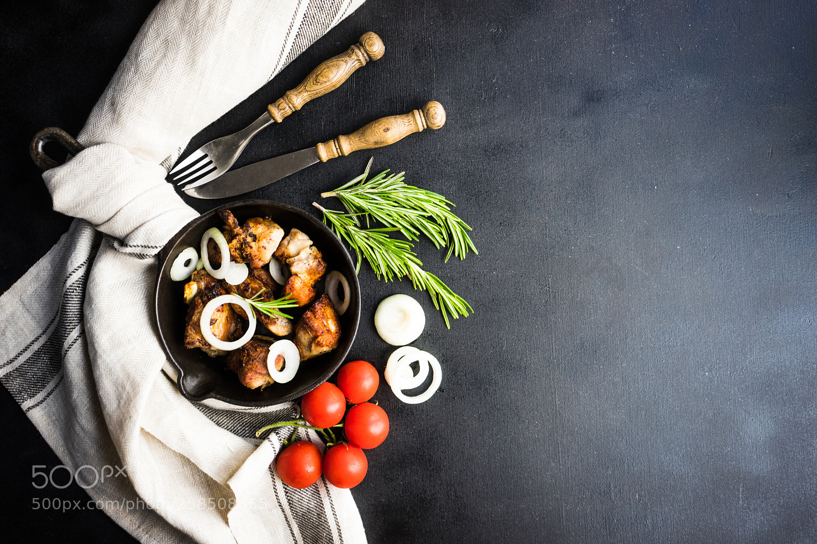 Sony a7 sample photo. Grilled meat on pan photography
