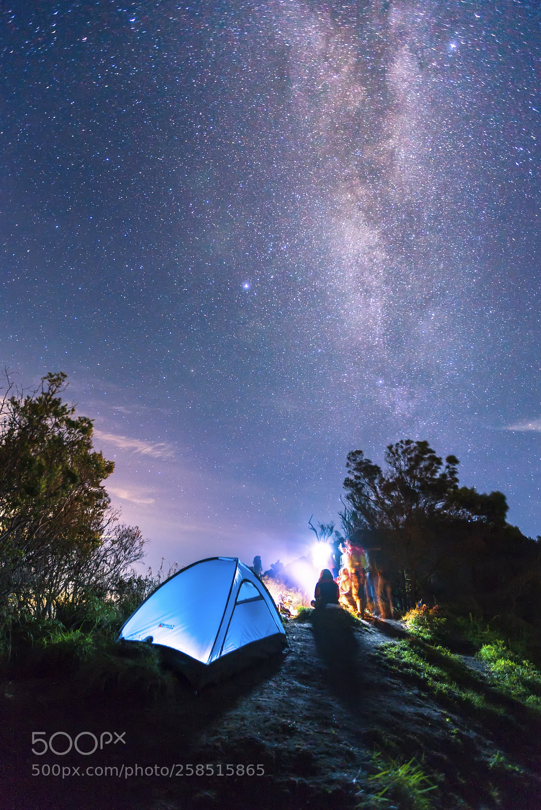 Sony a7S sample photo. Campfire over the mountain photography