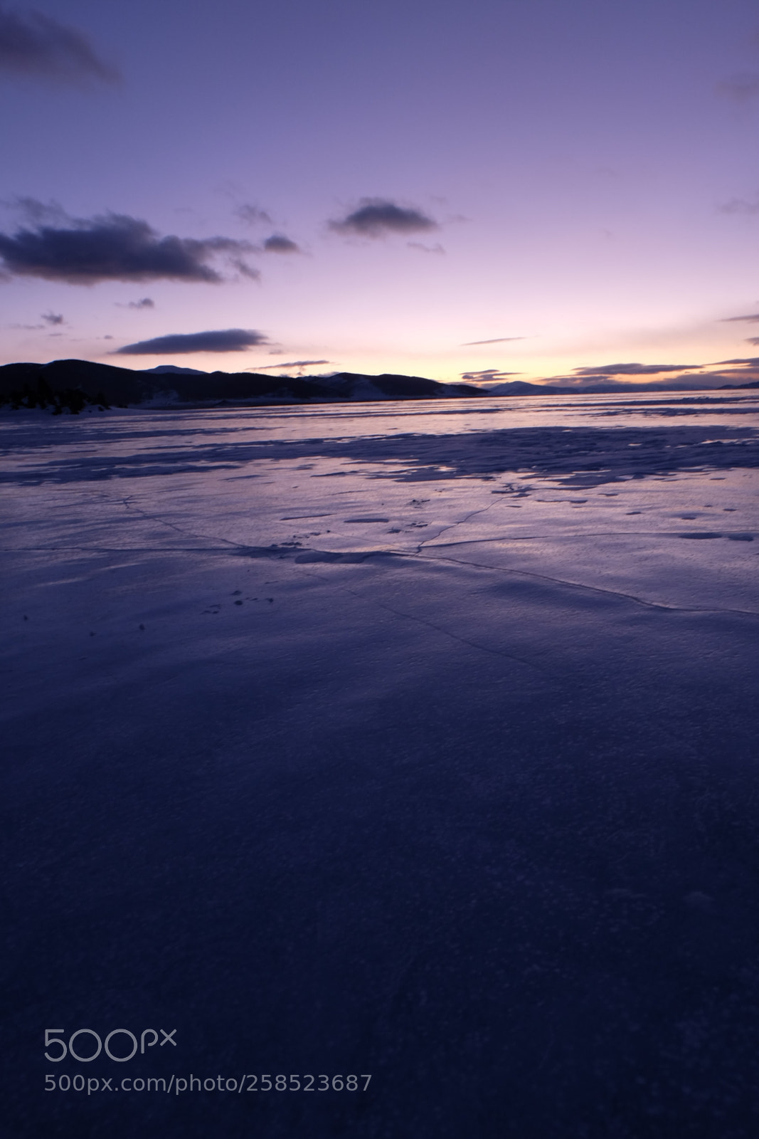 Fujifilm X-M1 sample photo. Sunset on a frozen photography