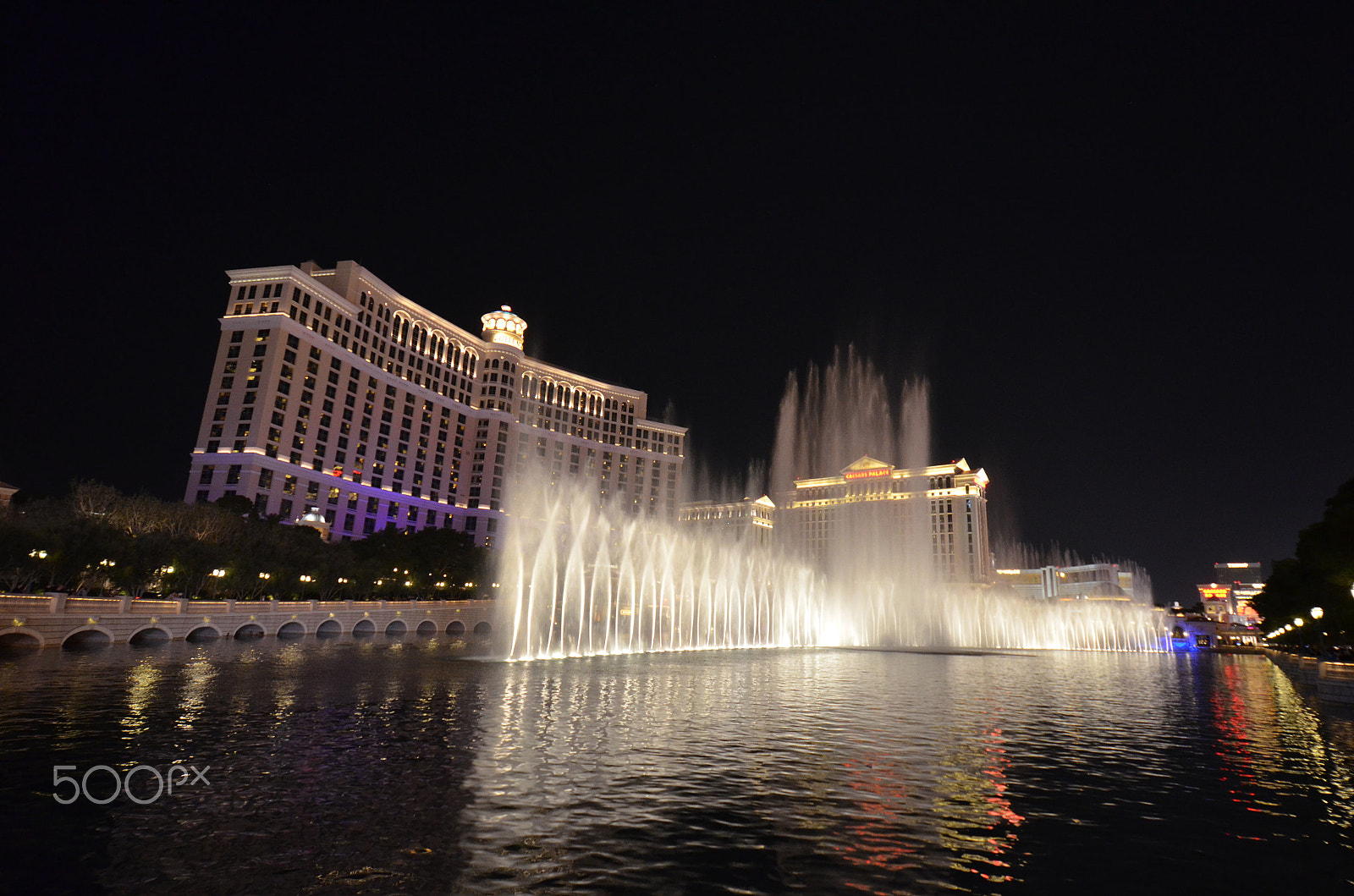 Nikon AF-S DX Nikkor 10-24mm F3-5-4.5G ED sample photo. Bellagio hotel and casino in las vegas photography