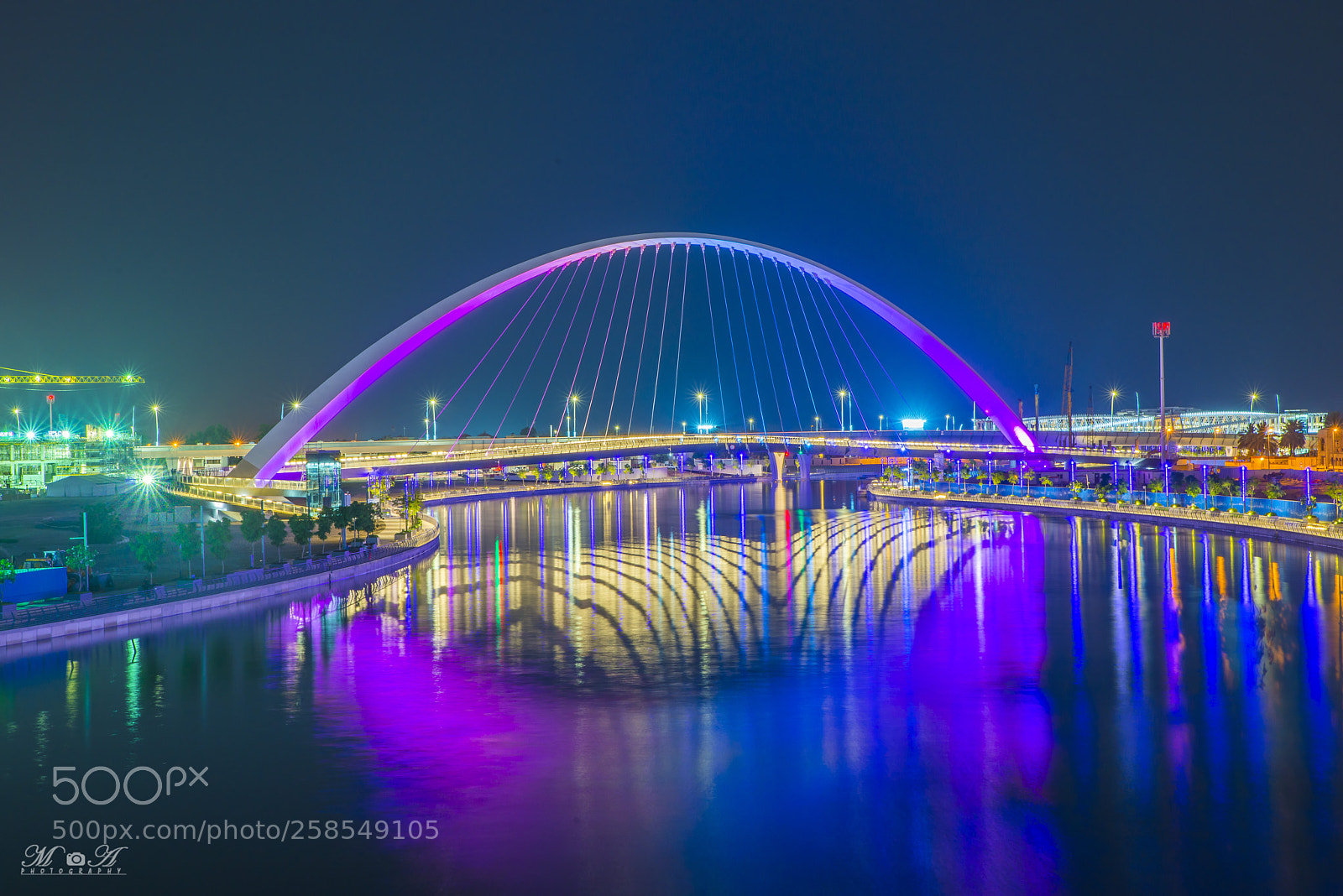 Nikon D800 sample photo. Dubai canal bridge photography