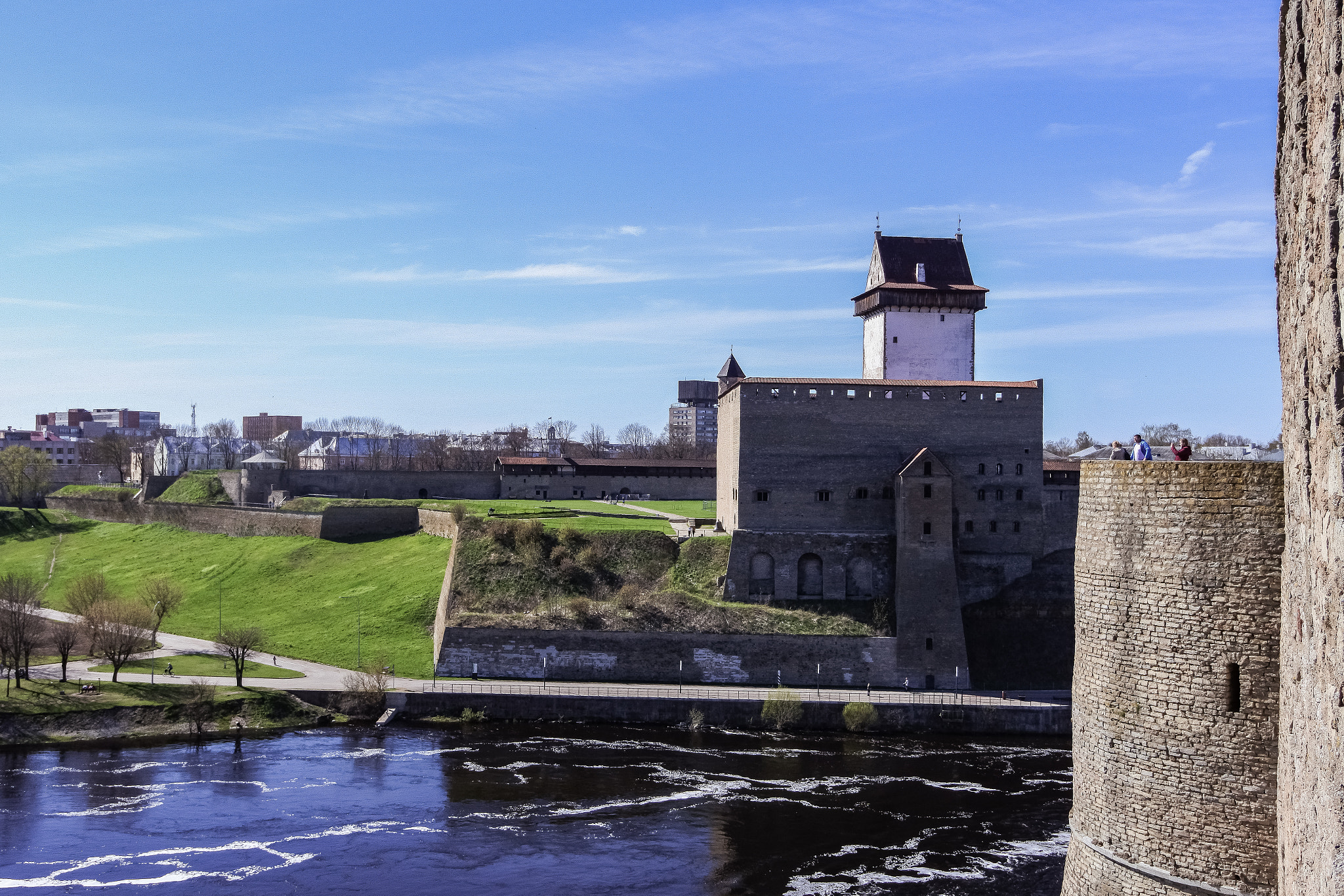 Nikon 1 J5 sample photo. Narva fortress from ivangorod fortress tower photography