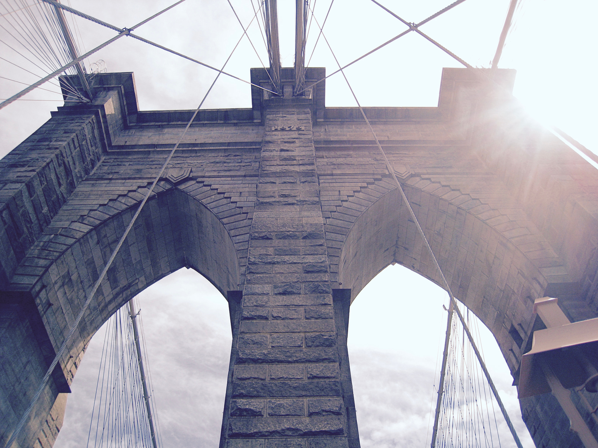 Canon POWERSHOT SD870 IS sample photo. Looking up on the brooklyn bridge photography