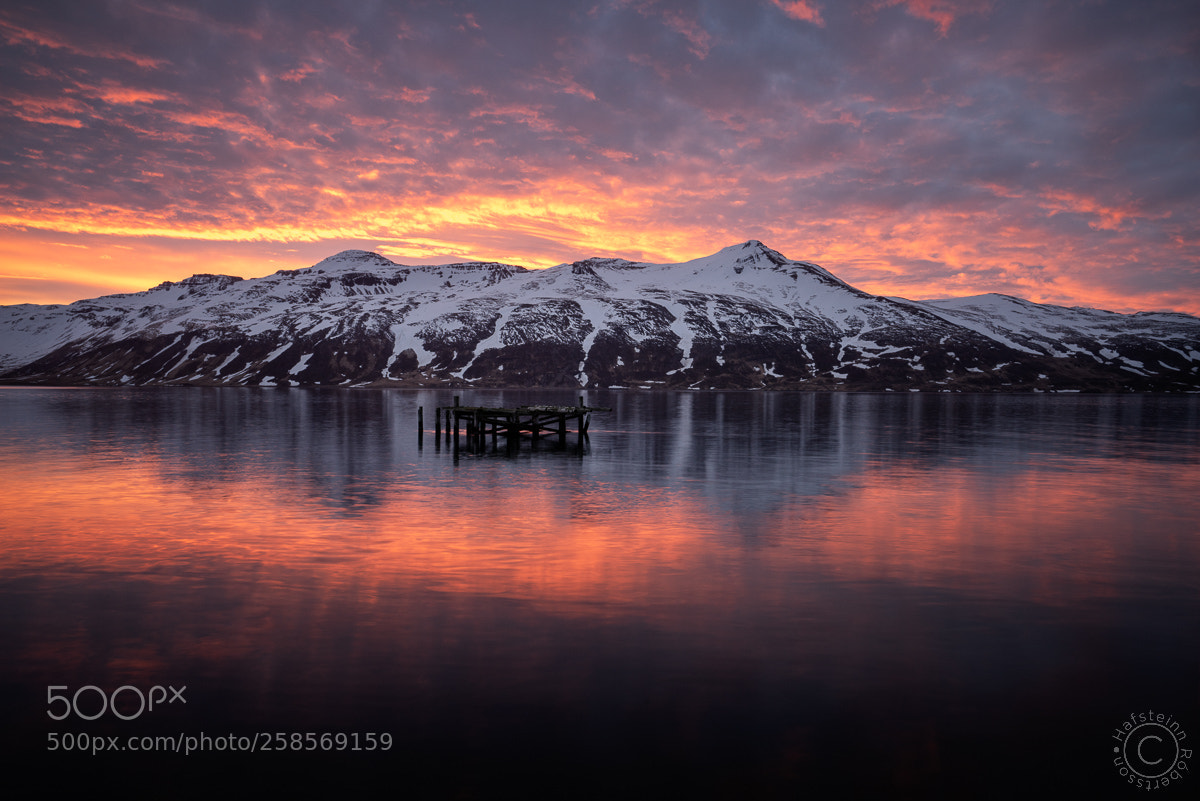 Sony a7R sample photo. Djupavik sunset photography