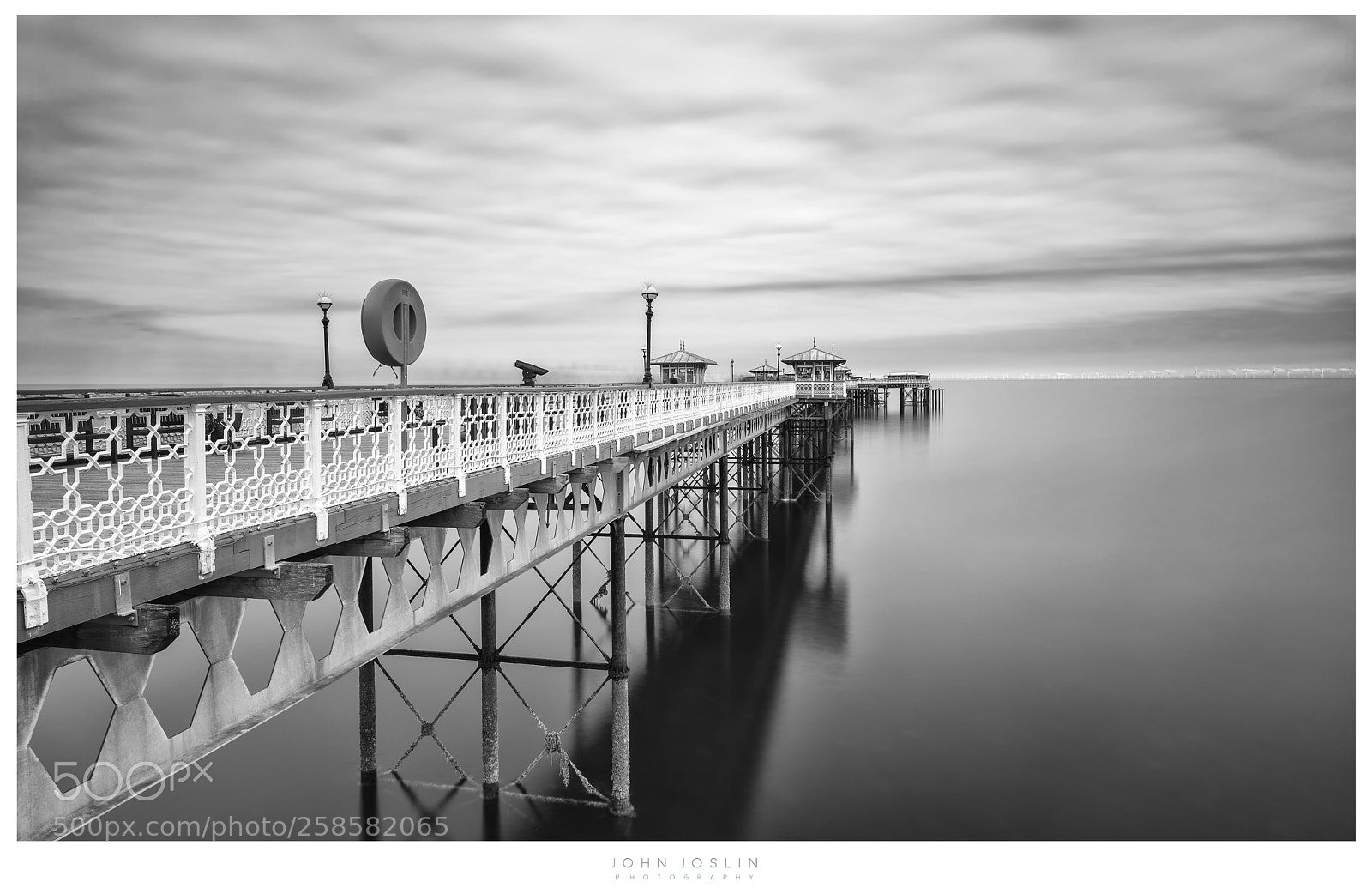 Sony a7R II sample photo. Llandudno pier b&w photography