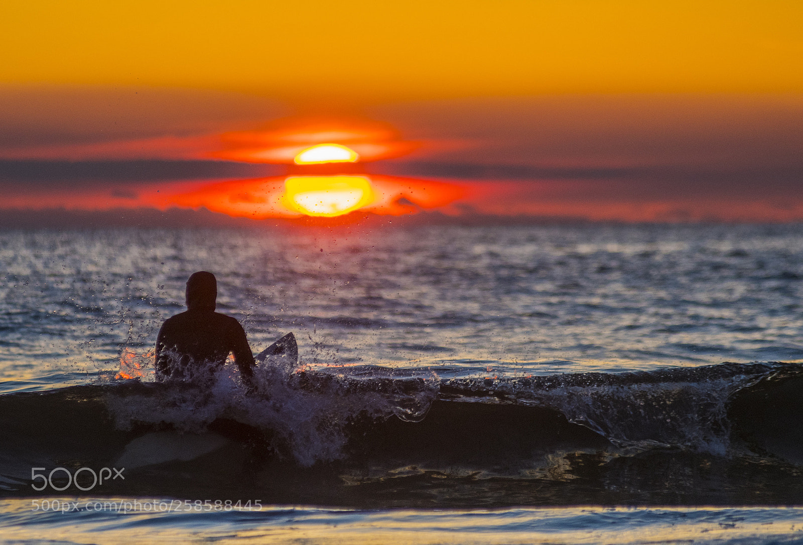 Nikon D500 sample photo. Surfing in the sunset photography