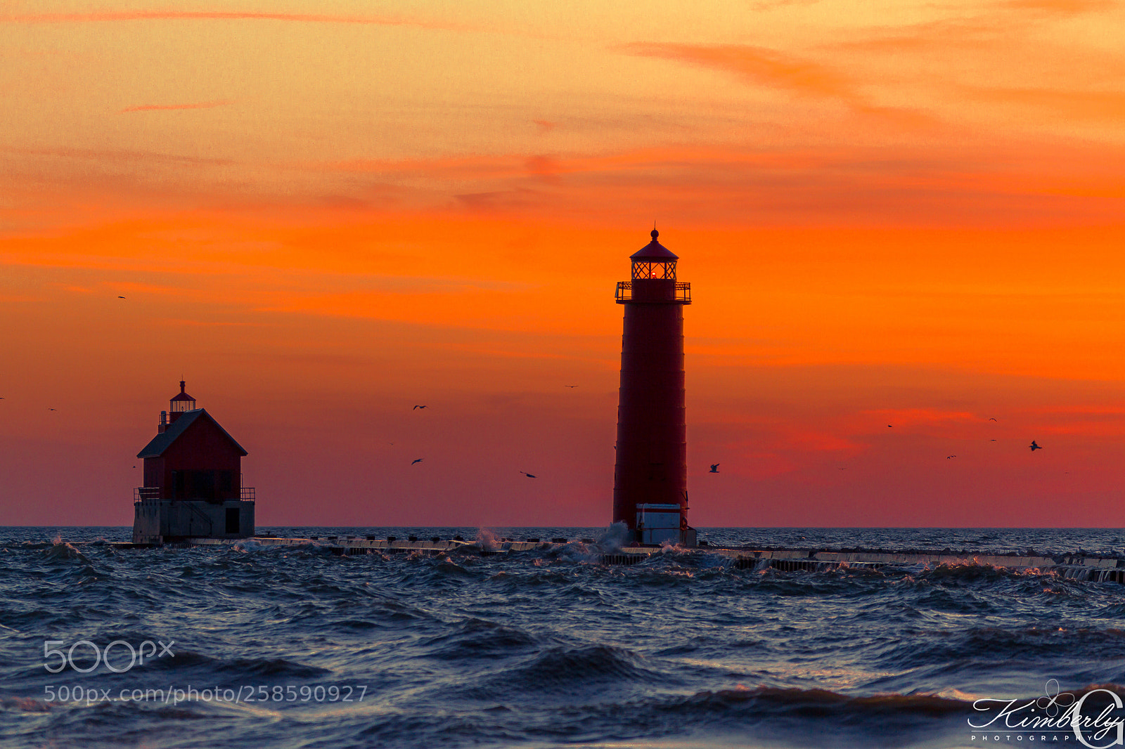 Canon EOS 7D sample photo. Michigan lighthouse at sunset photography