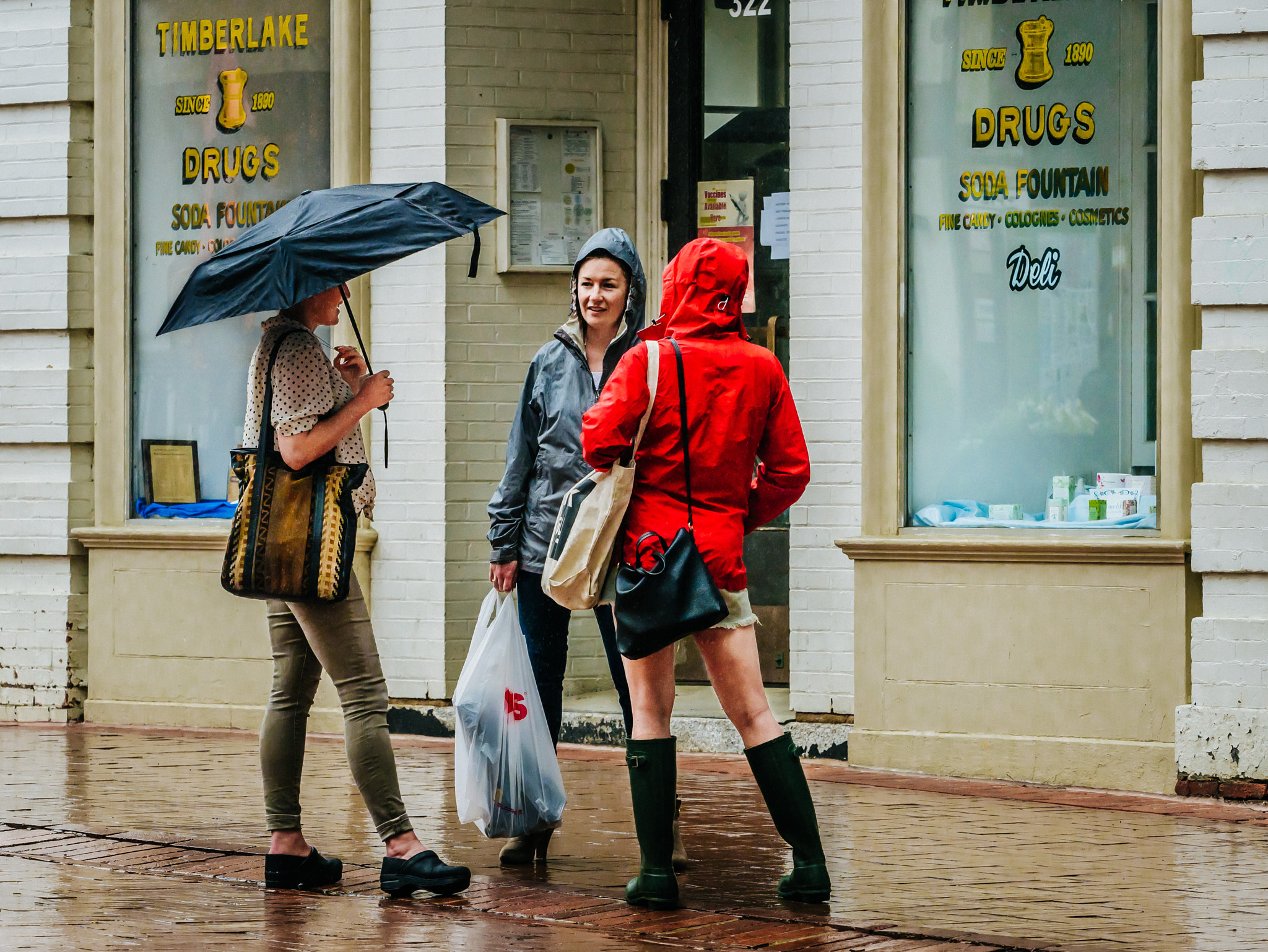 Panasonic Lumix DMC-G85 (Lumix DMC-G80) sample photo. Chatting in the rain photography