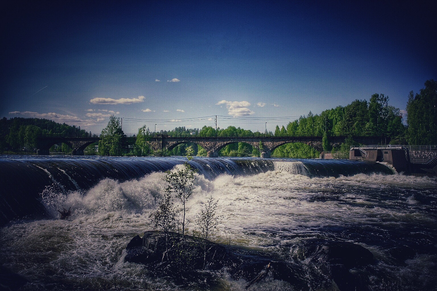Canon EOS-1D Mark II sample photo. Railroad bridge 
hønefoss-norway photography