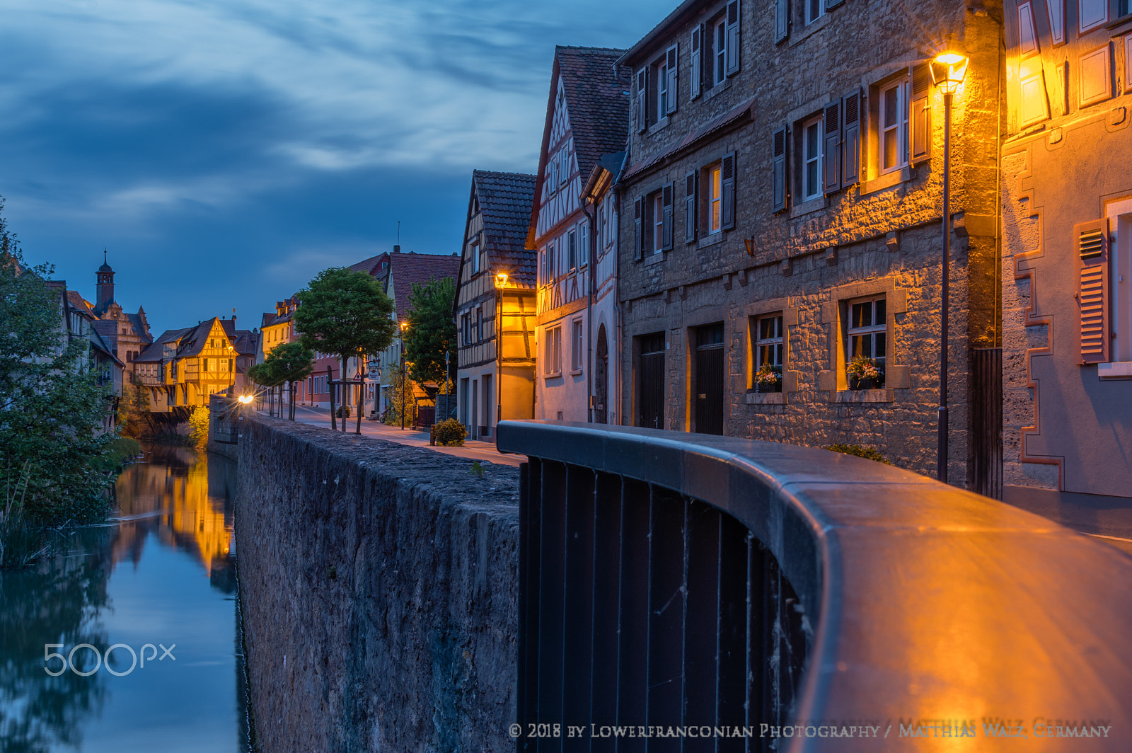 Pentax KP sample photo. Marktbreit "painter's corner" at night photography