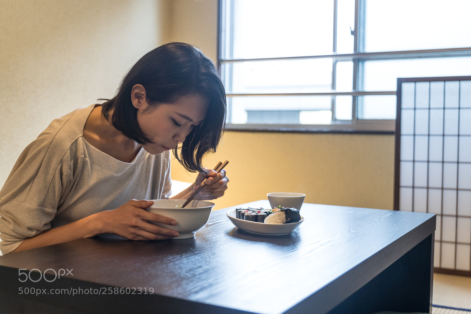 Nikon D610 sample photo. Japanese woman eating in photography