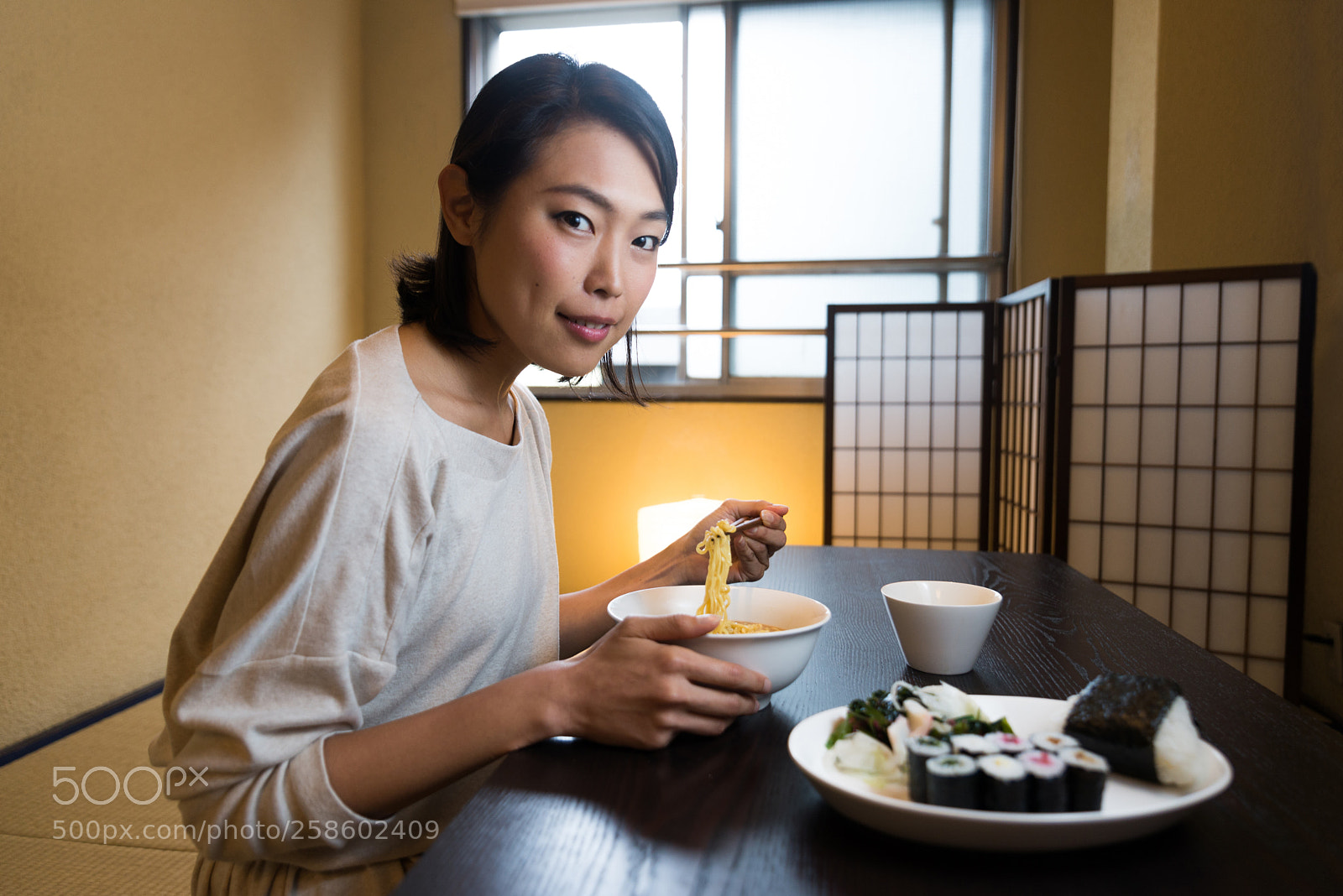 Nikon D610 sample photo. Japanese woman eating in photography