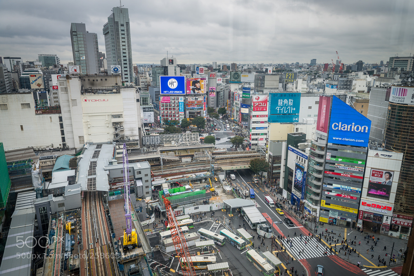 Nikon D610 sample photo. Shibuya crossing from above photography