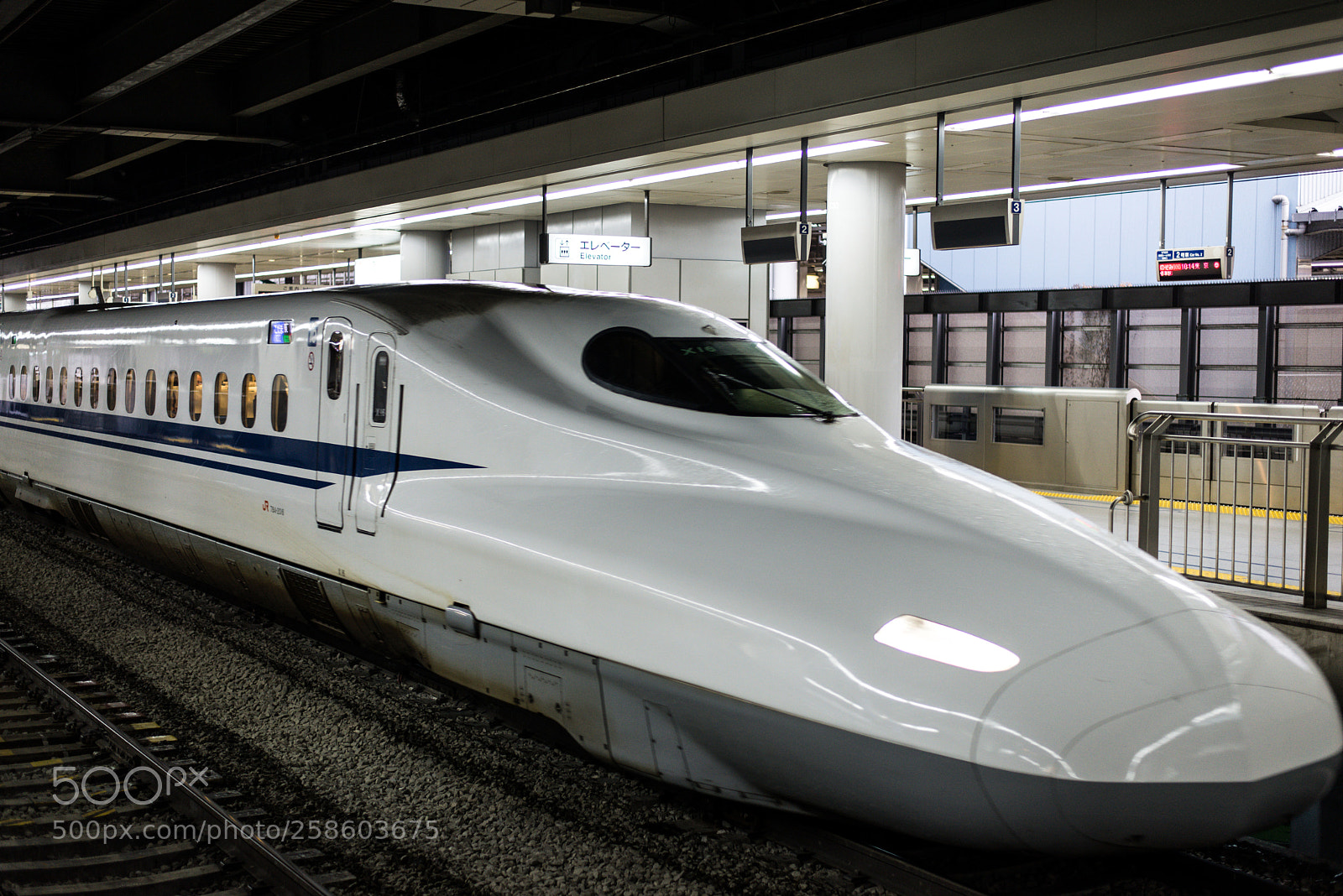 Nikon D610 sample photo. Shinkansen train stopping at photography