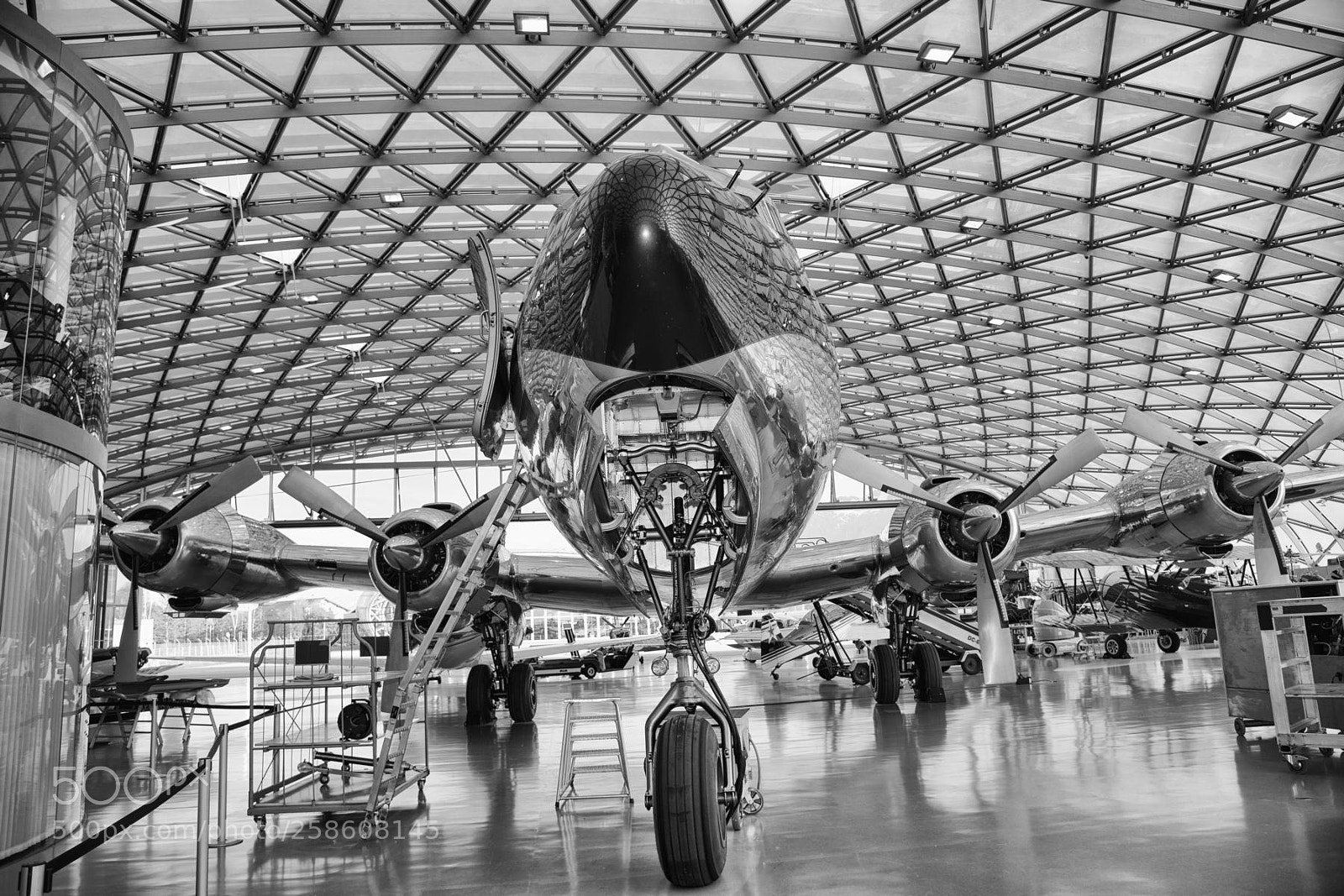 Nikon D850 sample photo. Airplane hangar7 s/w photography