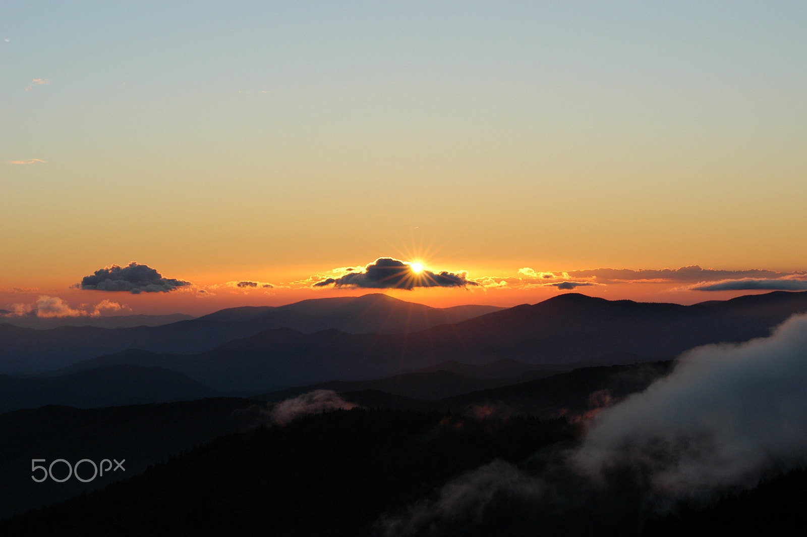 Nikon D100 sample photo. Sunset clingmans dome photography