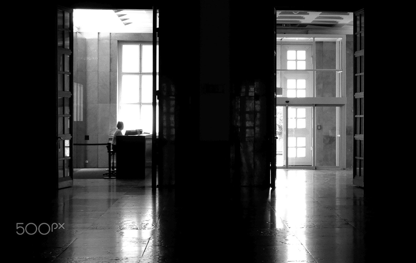 Nikon Coolpix A900 sample photo. Doors black and white photography