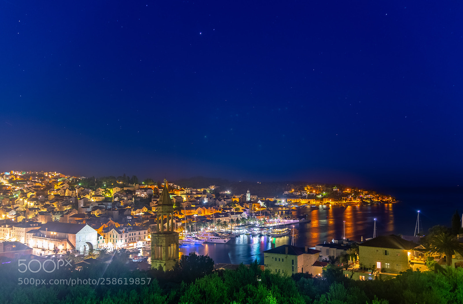 Canon EOS 6D sample photo. Hvar town nightscape photography