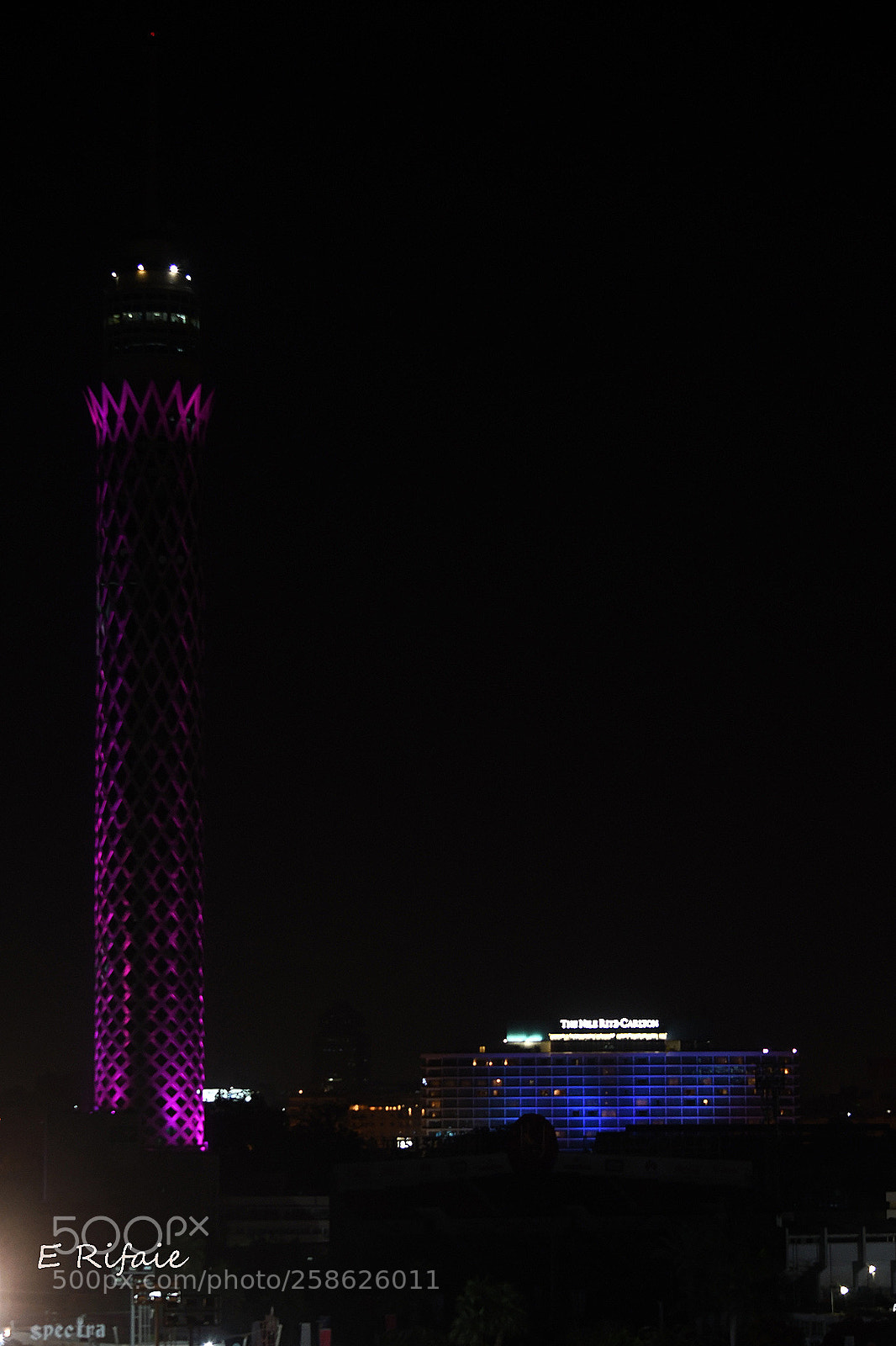 Nikon D7500 sample photo. Cairo tower in pink photography