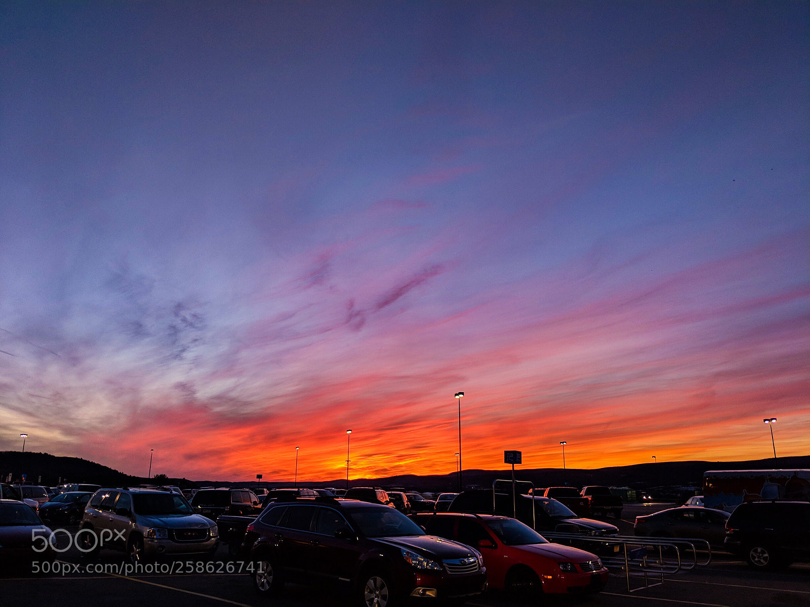 Google Pixel 2 sample photo. Sunset in a walmart photography