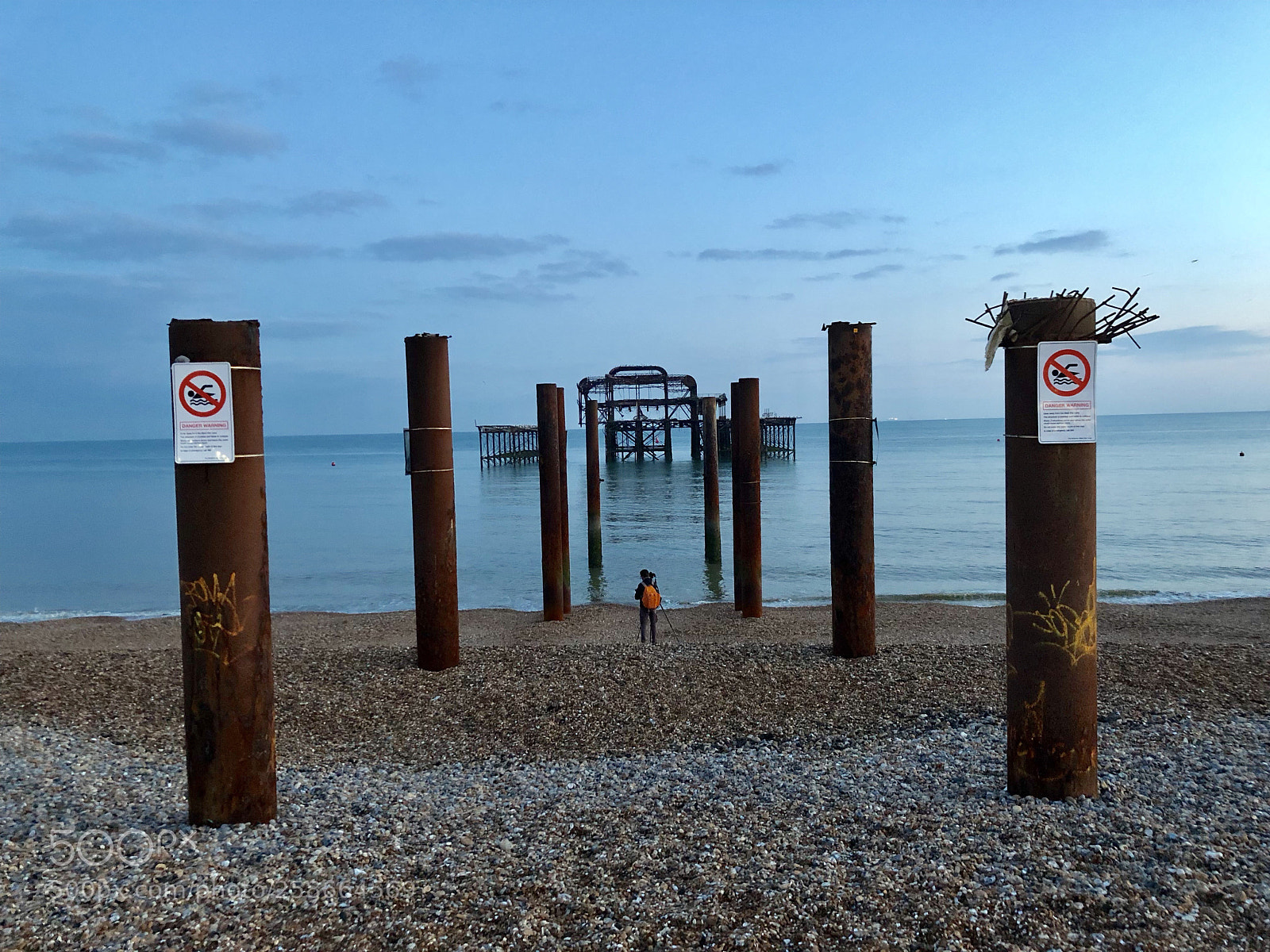 Apple iPhone 8 Plus sample photo. West pier at dusk photography