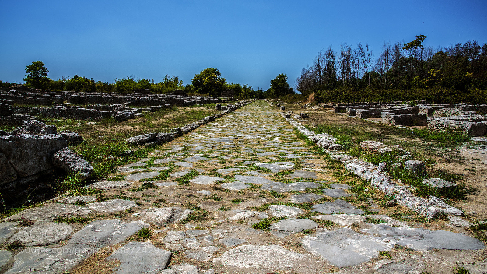 Nikon D750 sample photo. Long ancient roman road photography