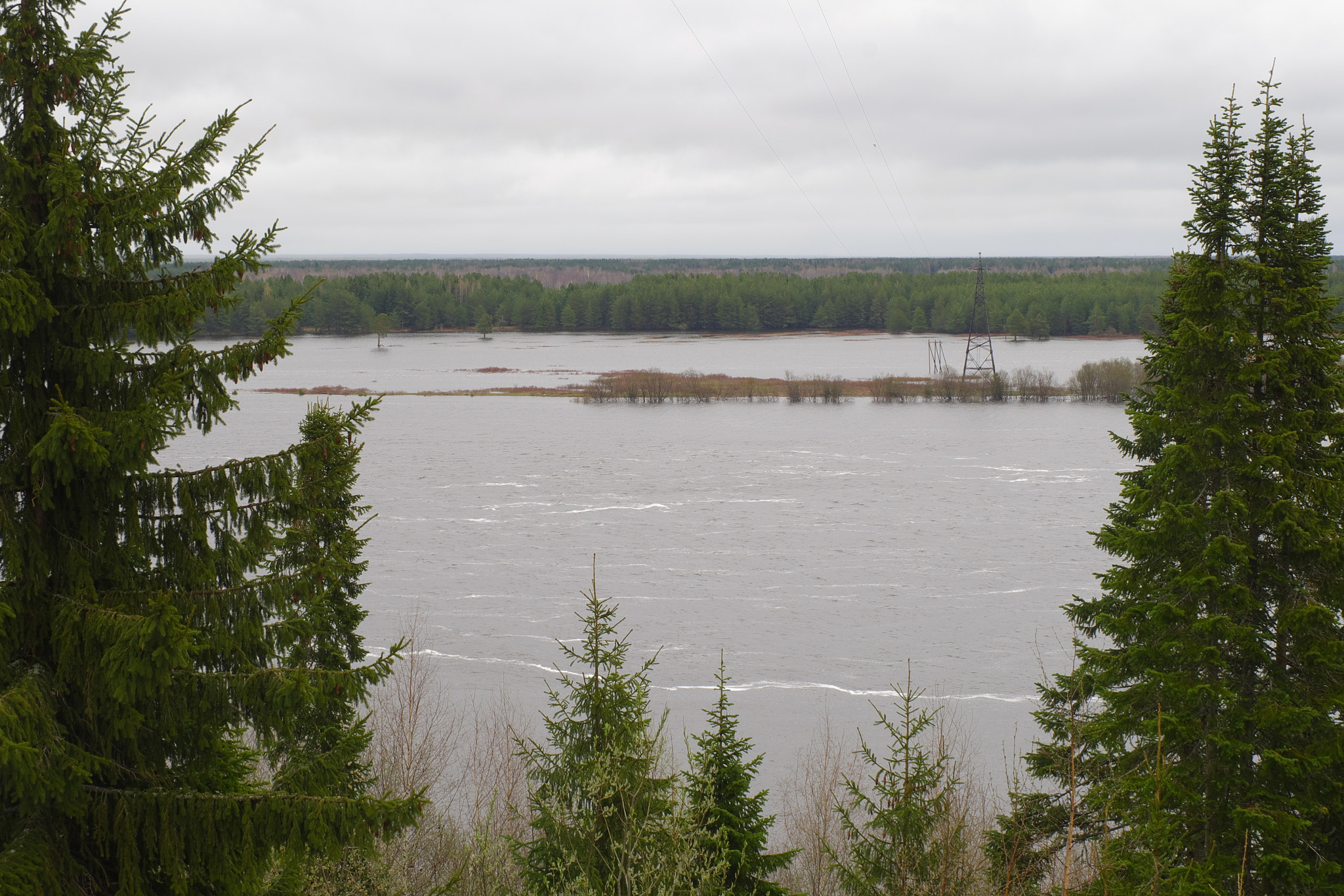 Fujifilm X-A10 sample photo. High water on the river vychegda photography