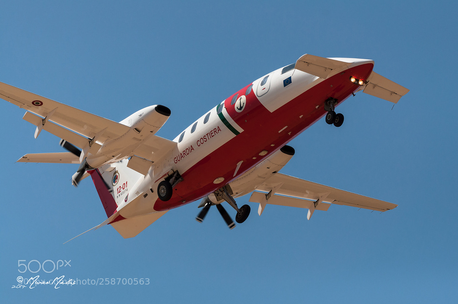 Nikon D5000 sample photo. Piaggio p180 guardia costiera photography
