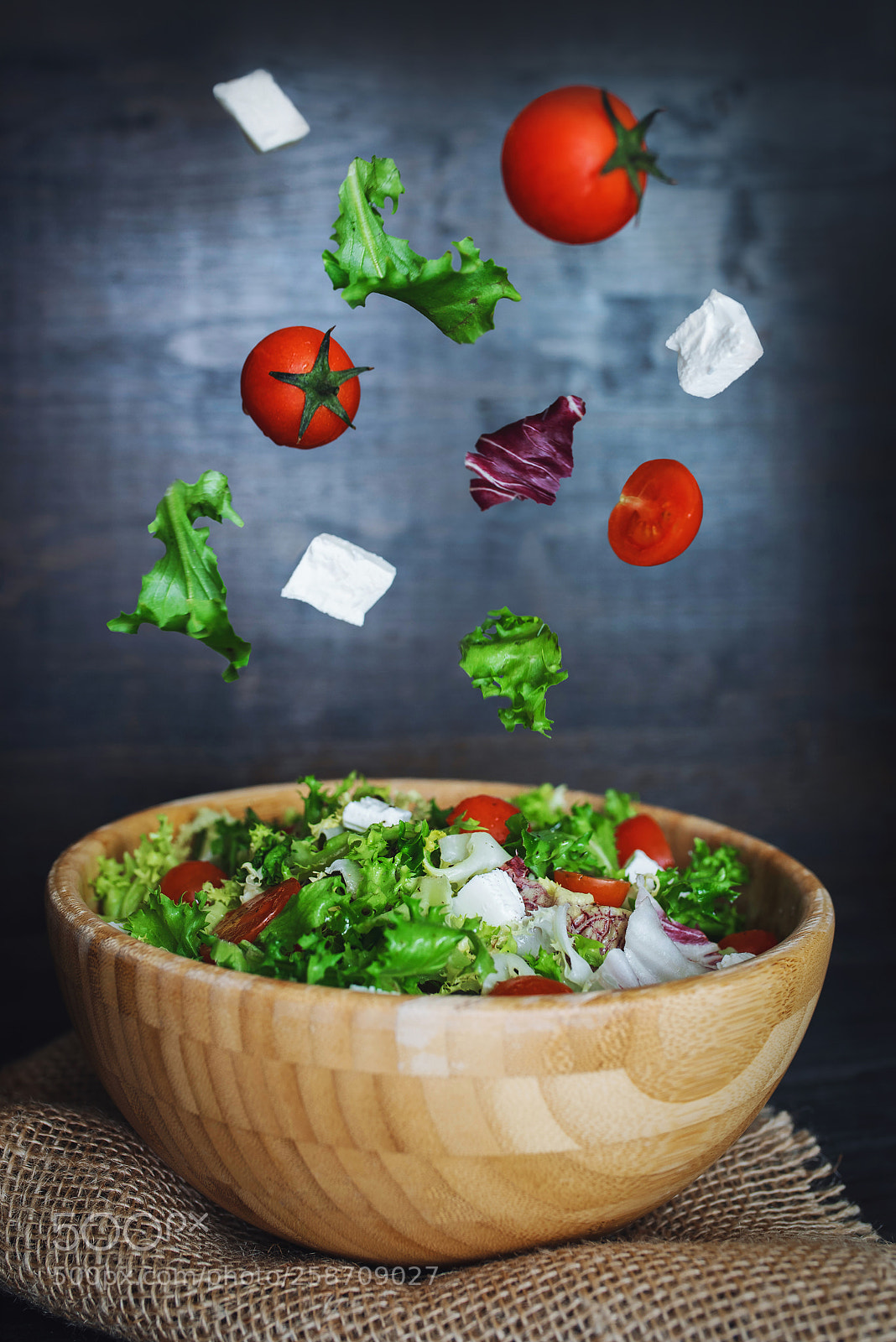 Nikon D750 sample photo. Levitating salad photography