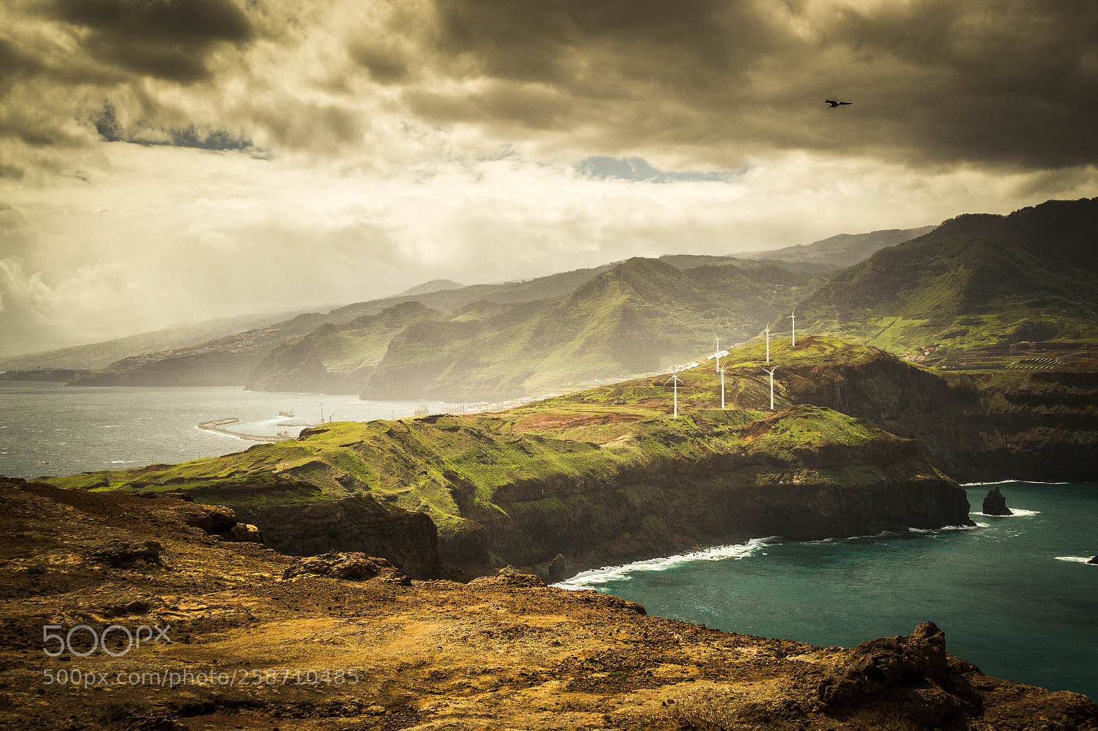 Nikon D3100 sample photo. Madeiran wind farm photography