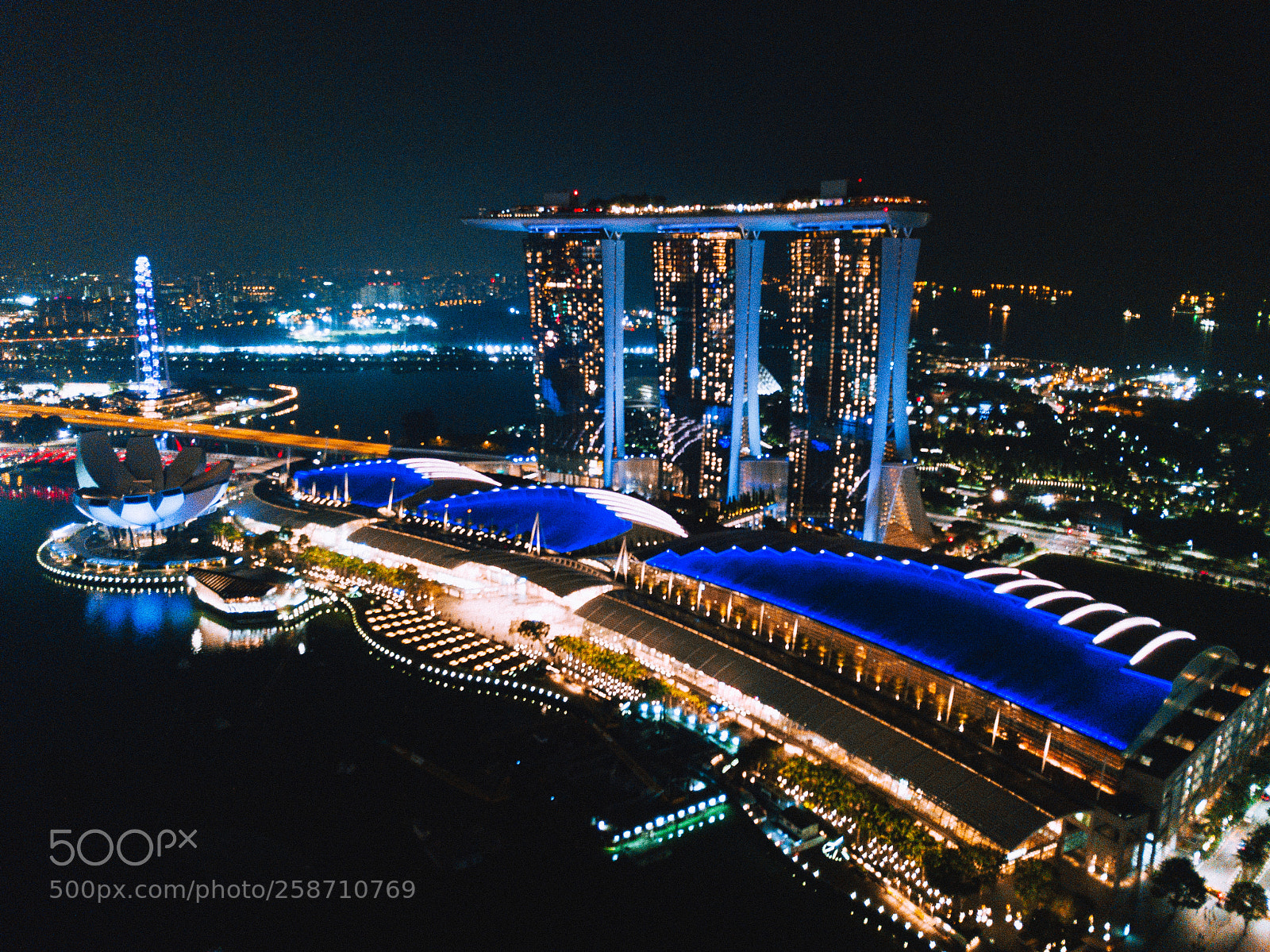 DJI FC220 sample photo. Marina bay sands photography