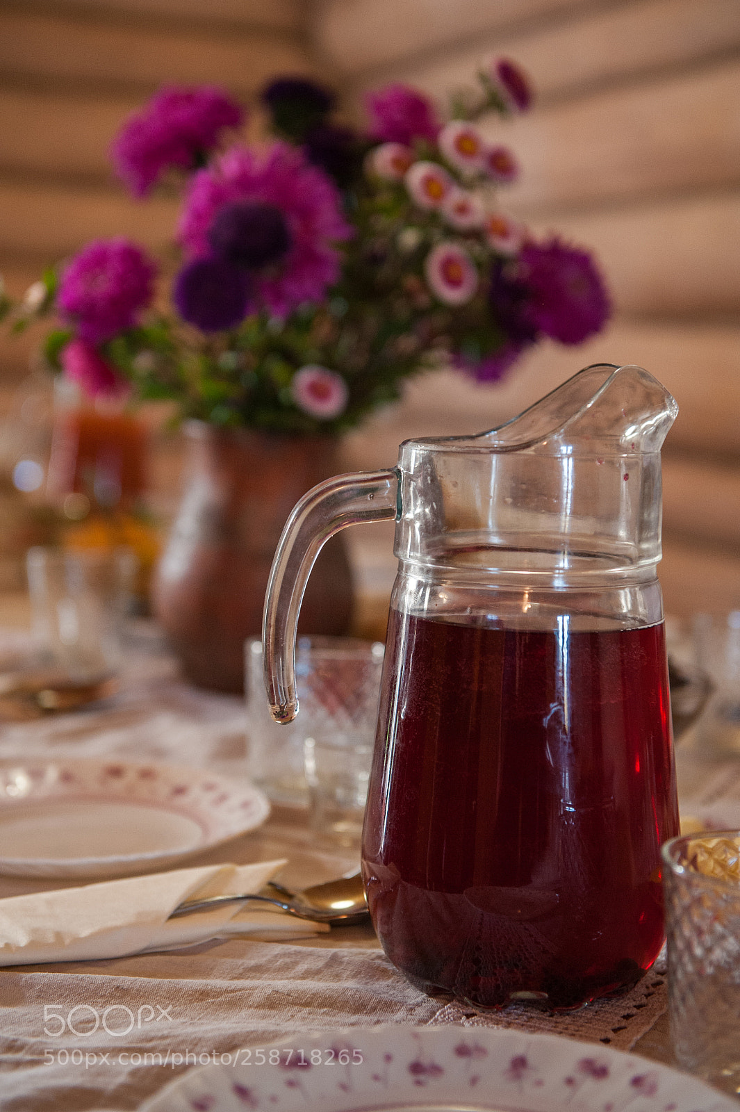Nikon D700 sample photo. Decorated table with jug photography