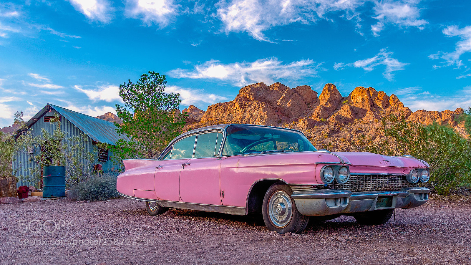 Nikon D7200 sample photo. Pink desert cadillac  photography