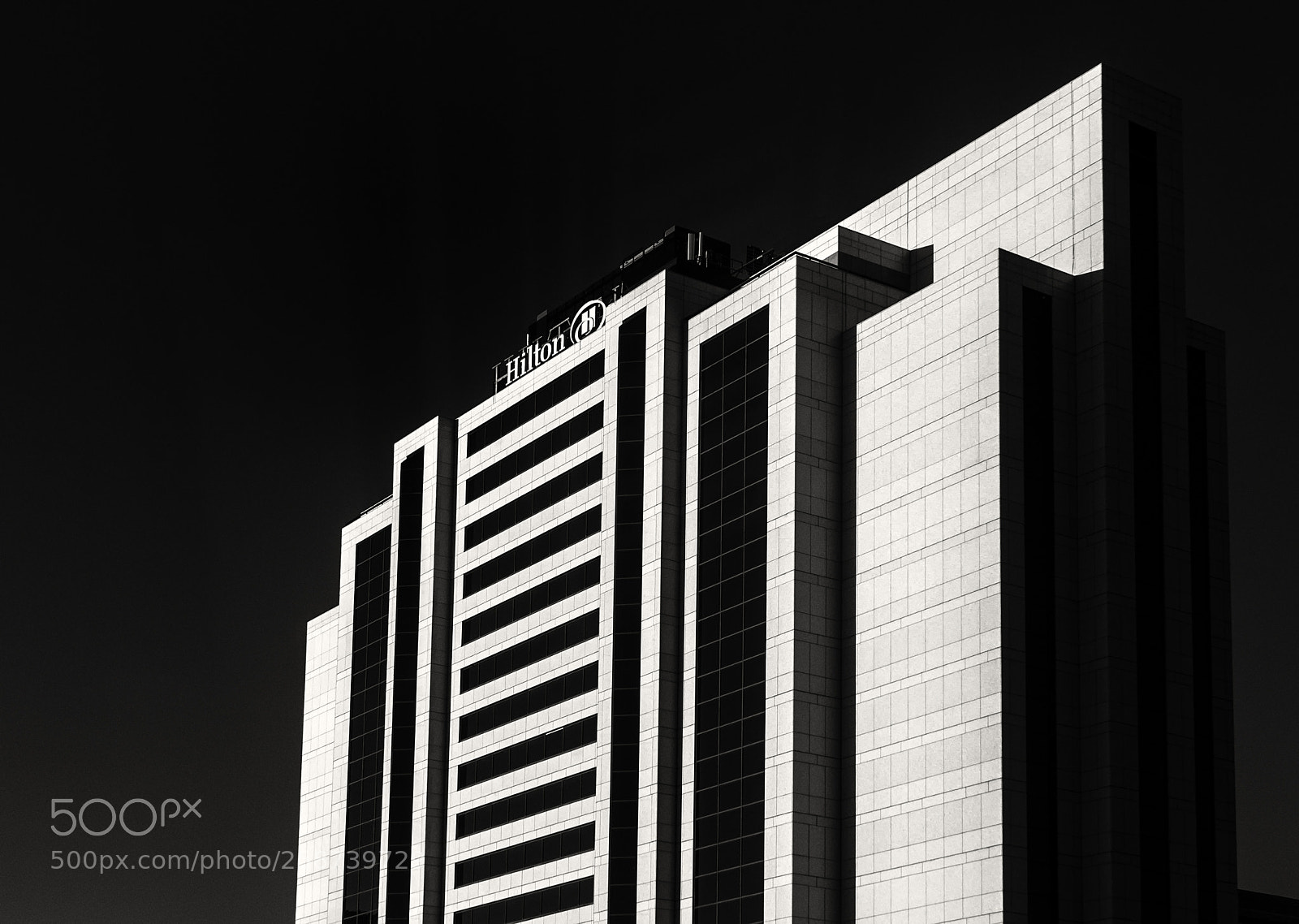 Nikon D80 sample photo. Hilton glasgow infrared mono photography