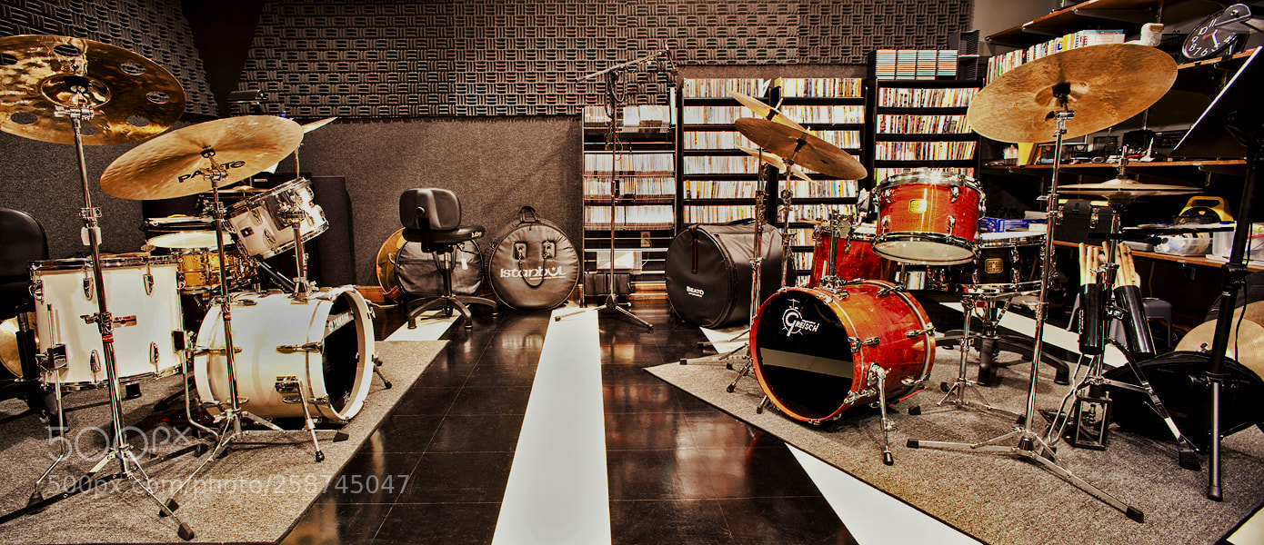 Canon EOS-1Ds Mark III sample photo. Drum room pano toned photography