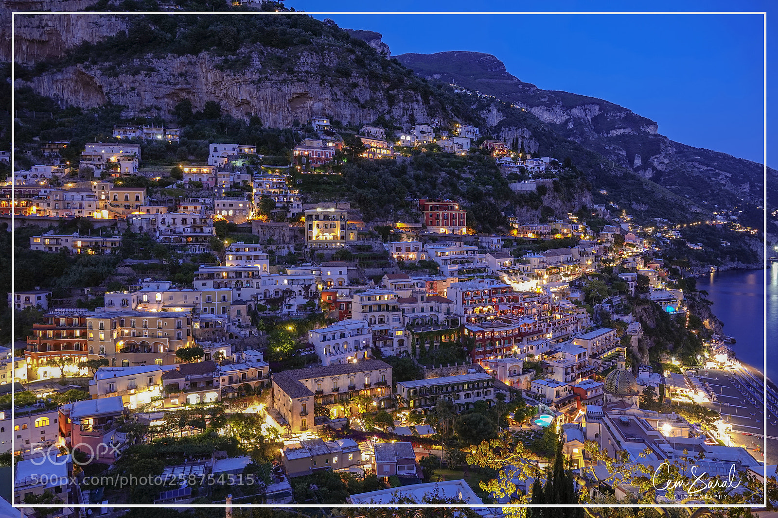 Sony Cyber-shot DSC-RX10 IV sample photo. Positano in blue light photography