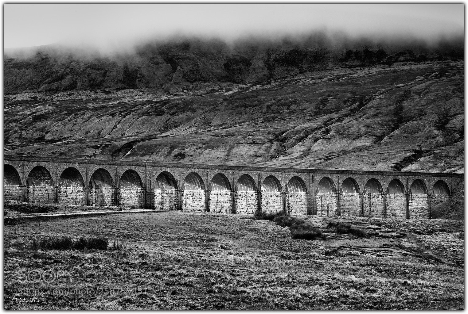 Canon EOS-1Ds Mark III sample photo. Ribblehead viaduct mono fltd photography