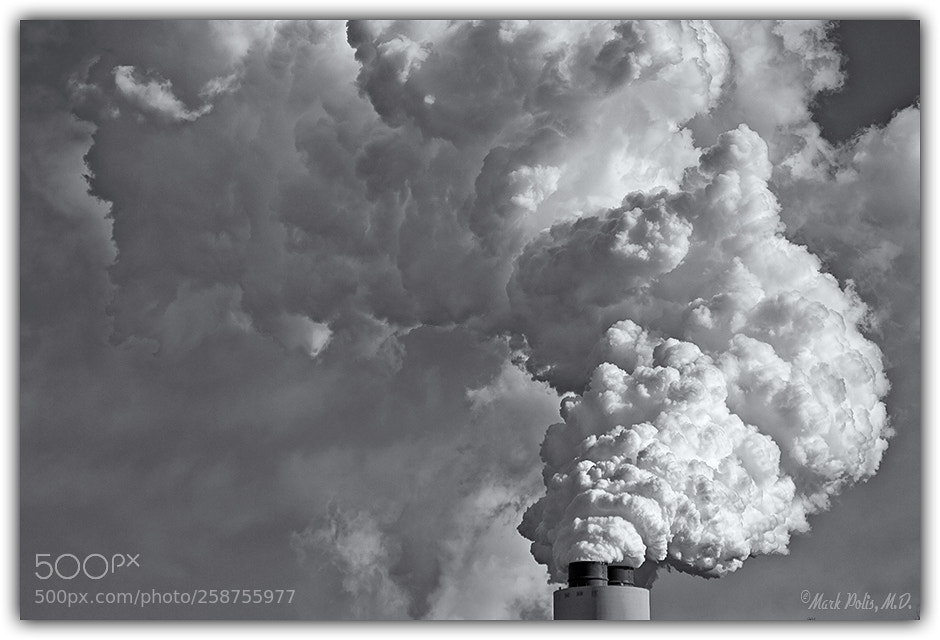 Canon EOS 50D sample photo. Smoke stacks bw fltd photography