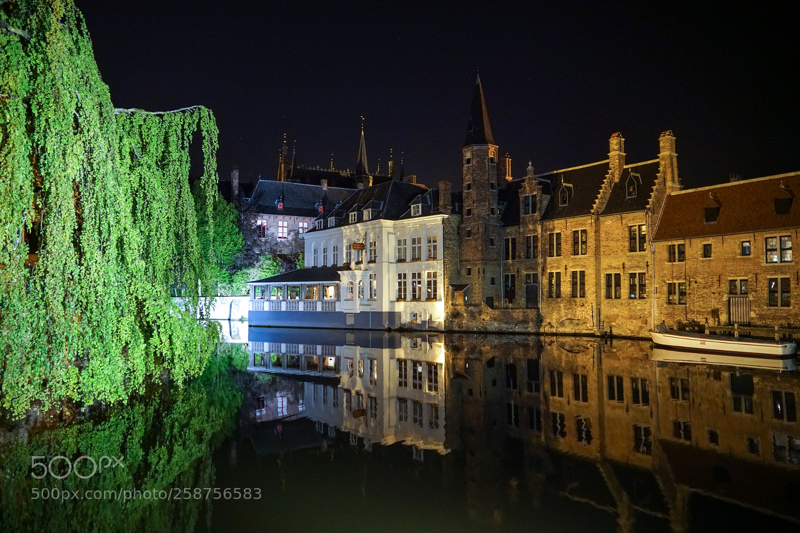 Sony a7R II sample photo. Brugges midnight photography