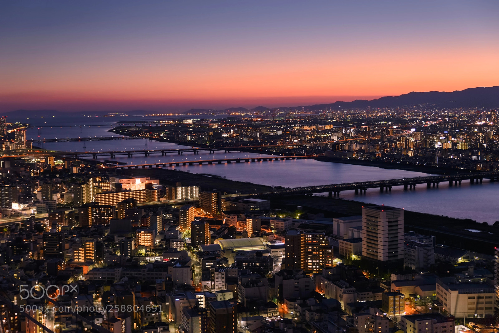 Nikon D610 sample photo. Last lights in osaka photography