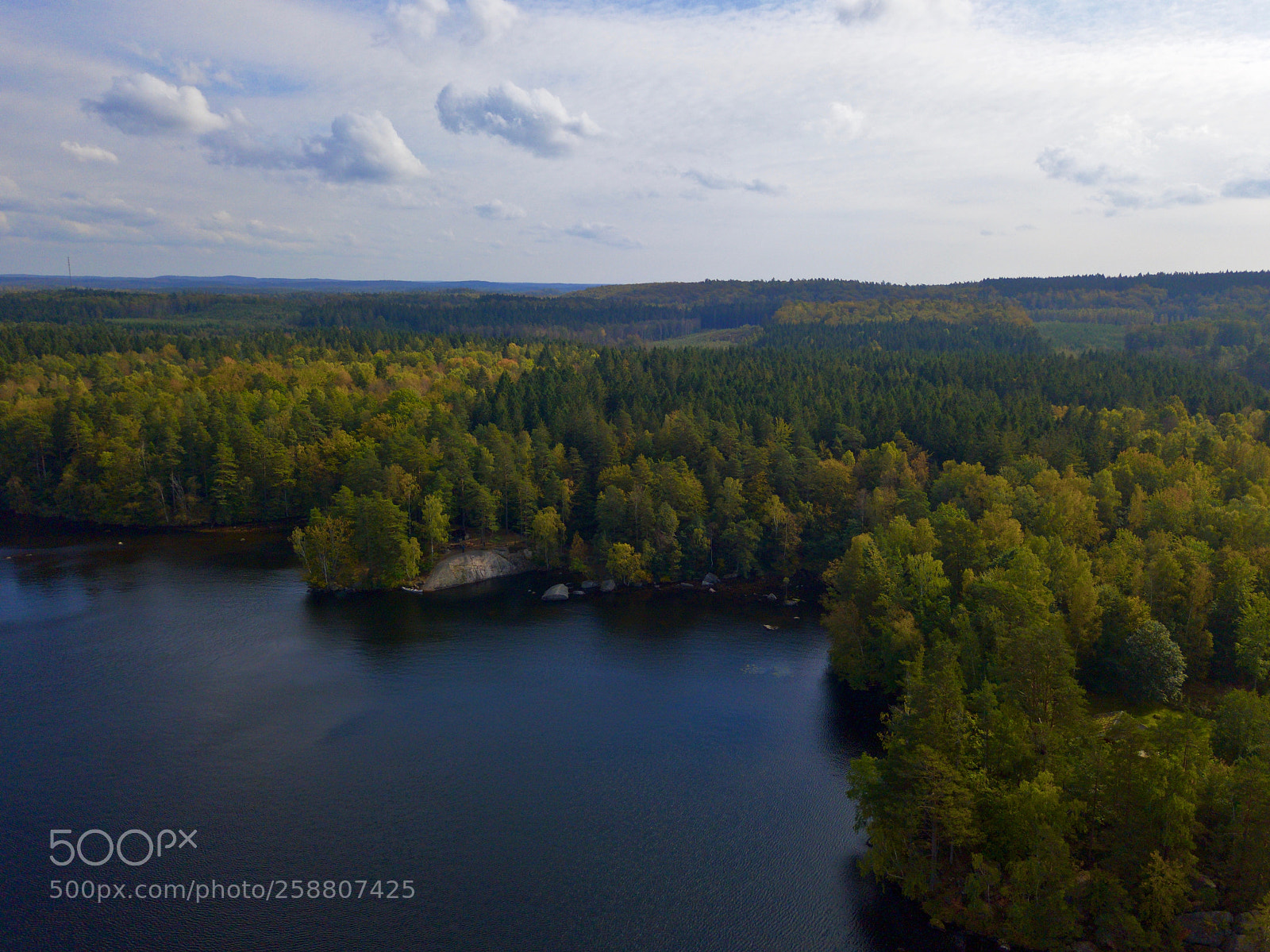 DJI FC220 sample photo. Aerial view over lake photography