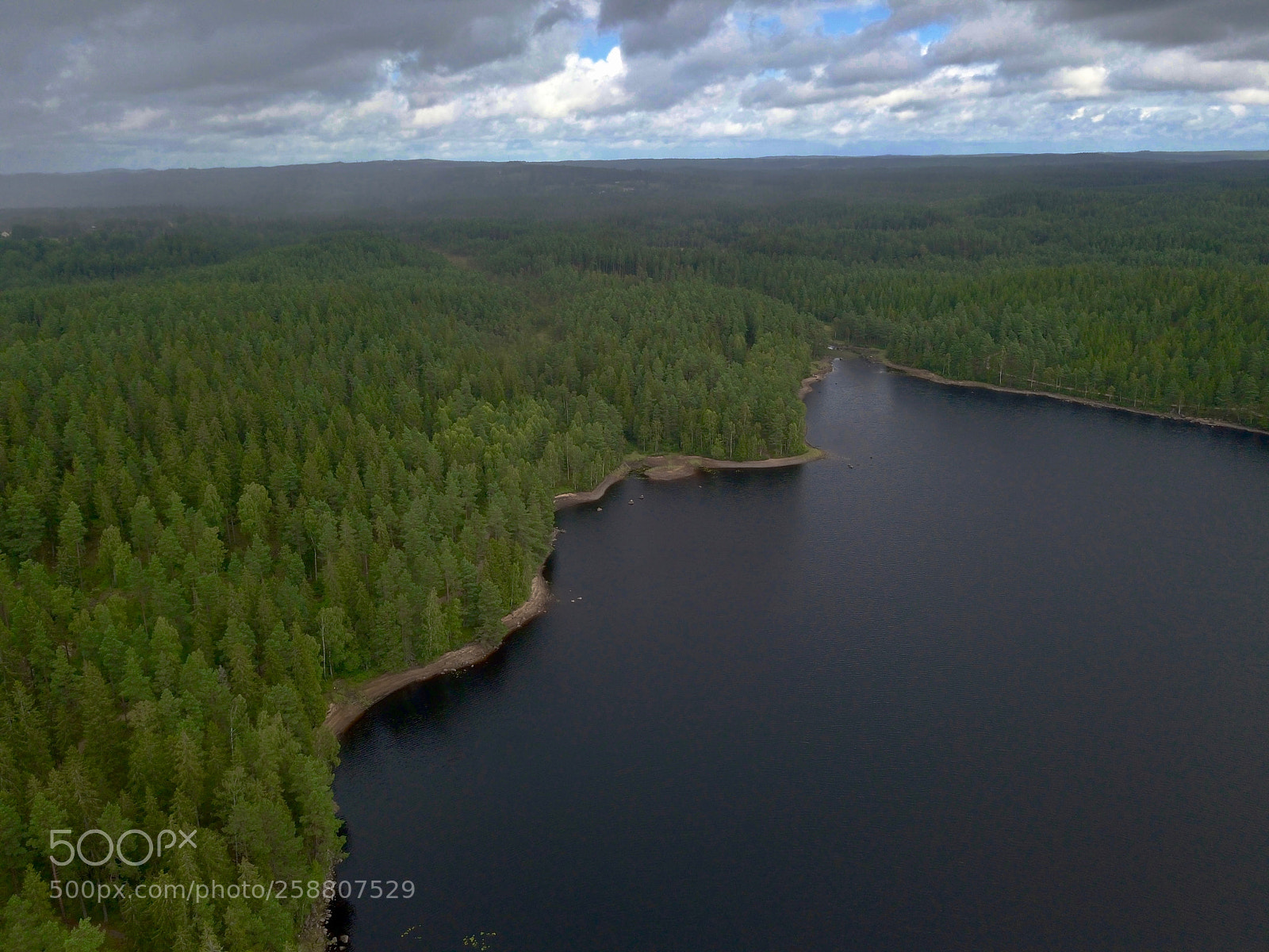 DJI FC220 sample photo. Aerial view over lake photography