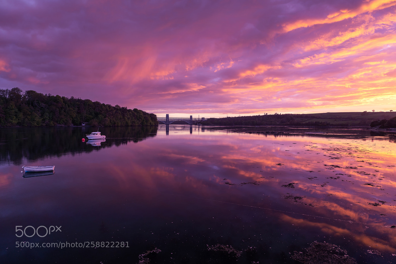 Sony a7R II sample photo. Sunset over menai straits photography